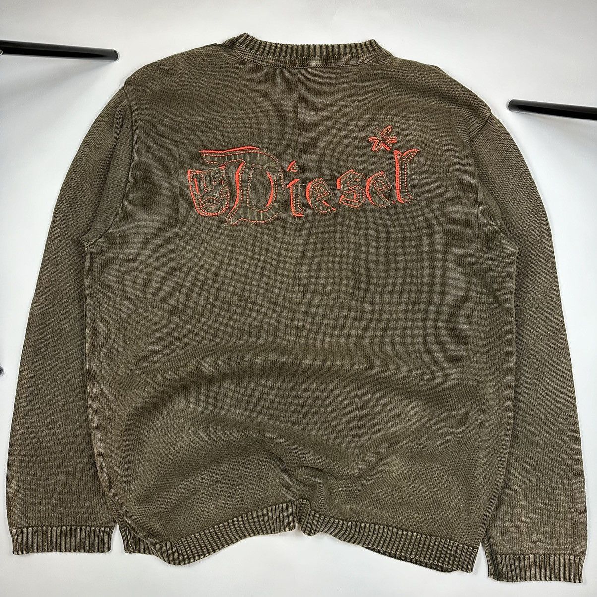 image of Vintage Diesel Avant Garde Sweater Y2K Ulitity in Brown, Men's (Size XL)