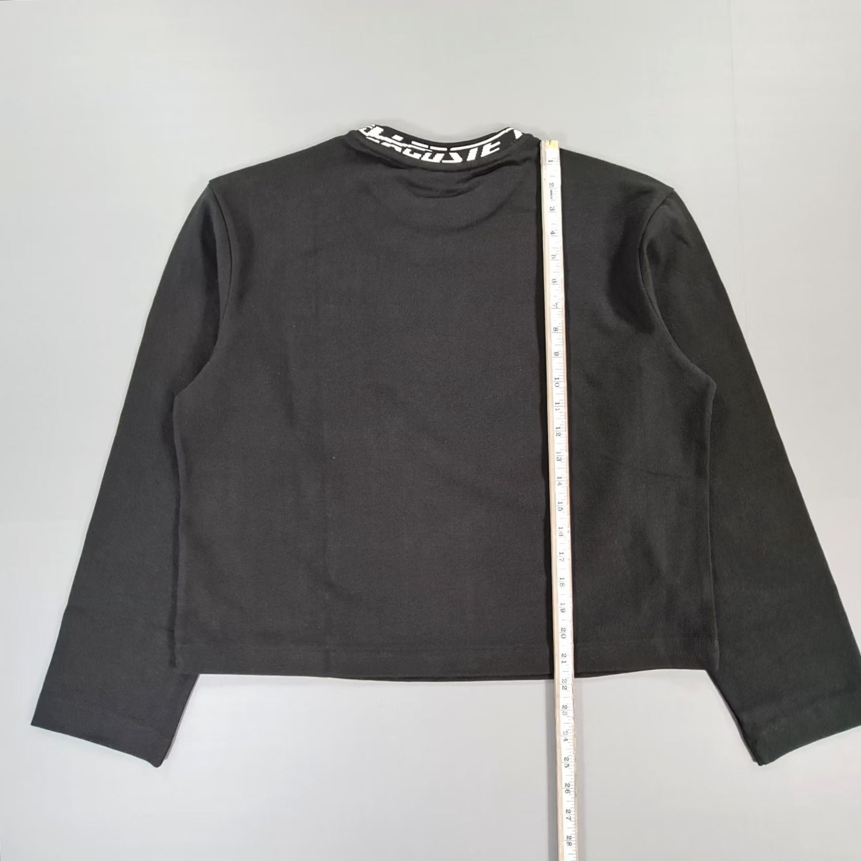Lacoste Lacoste Logo Sweatshirt Womens Black 8 UK Relaxed Oversized Pullover 100% Cotton Crew Neck Long Sleeve Size M / US 6-8 / IT 42-44 - 7 Thumbnail