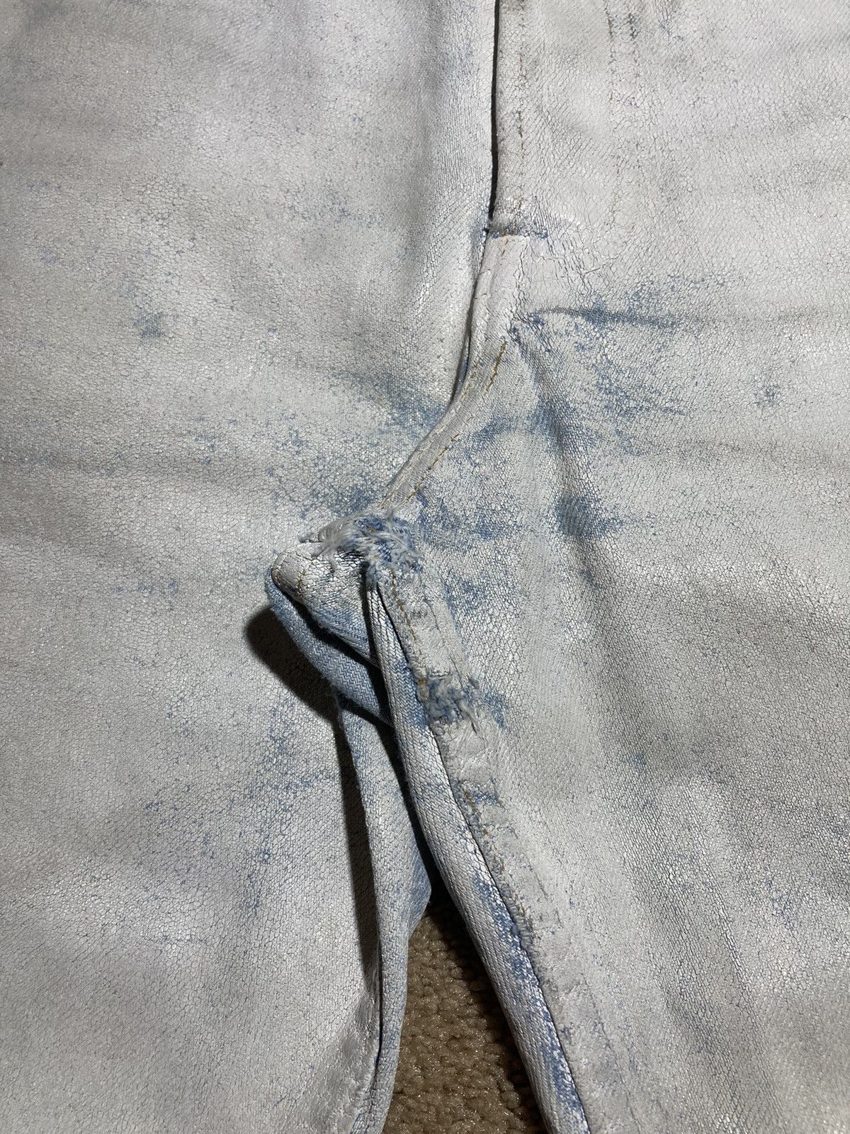 Maison Margiela 1999 Maison Margiela Painted Artisanal 0 10 90s White Jeans Size US 32 / EU 48 - 4 Thumbnail