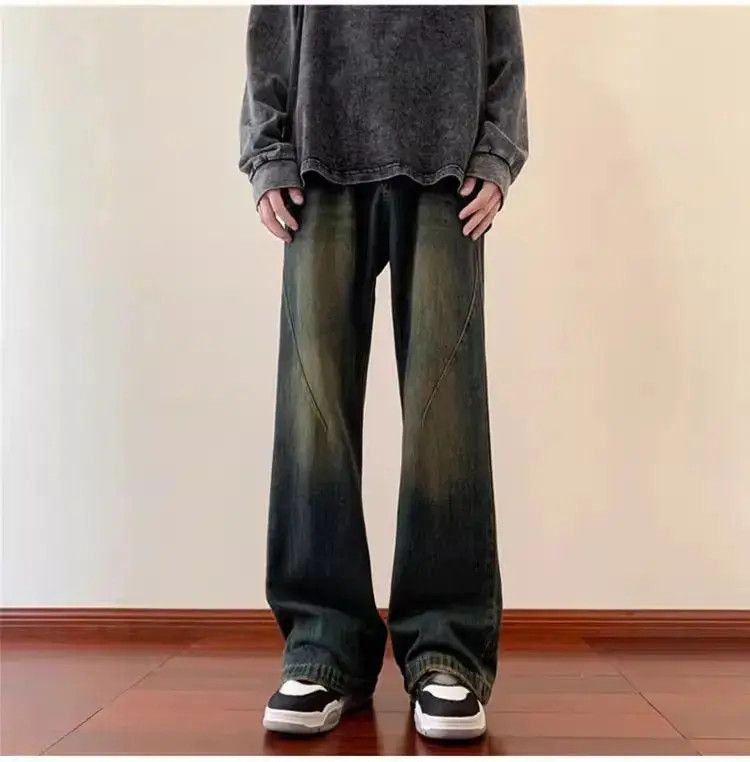 Japanese Brand Retro washed casual straight leg jeans Size US 32 / EU 48 - 2 Thumbnail