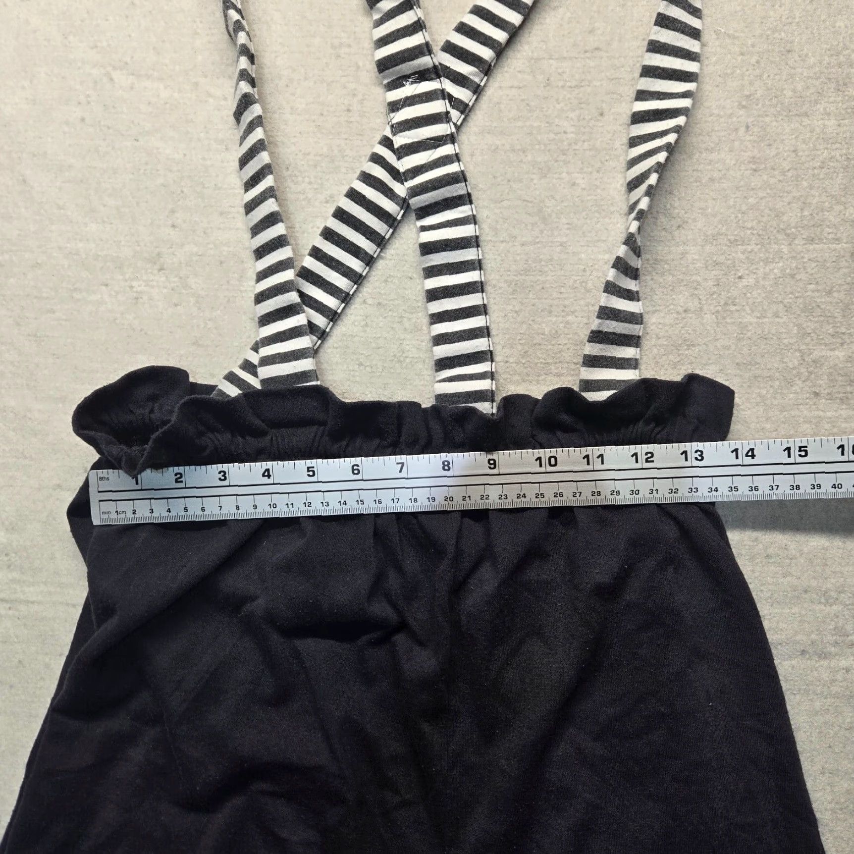 Vintage Black Bermuda Shorts With Suspenders Stretch Pants Women L Black Size 36" / US 14 / IT 50 - 3 Thumbnail