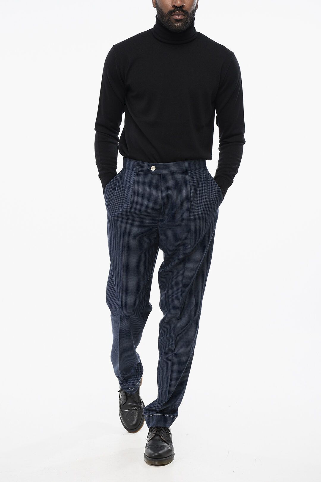 Brunello Cucinelli og1mm0825 4-Pocketed Wool Blend Pant in Blue Size US 38 / EU 54 - 4 Thumbnail