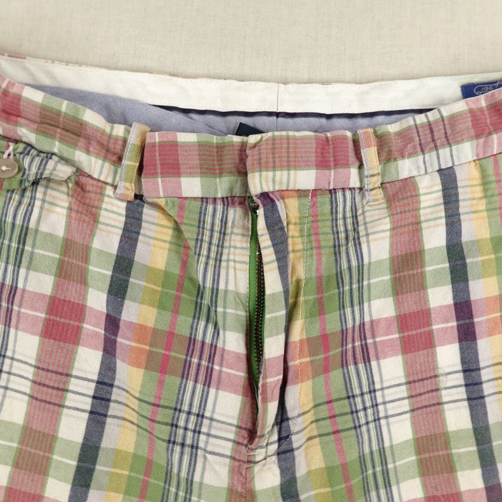 Polo Ralph Lauren VINTAGE Polo Ralph Lauren Shorts Mens 34 Pink Green Madras Plaid Chino Hook Eye Casual Size US M / EU 48-50 / 2 - 2 Thumbnail