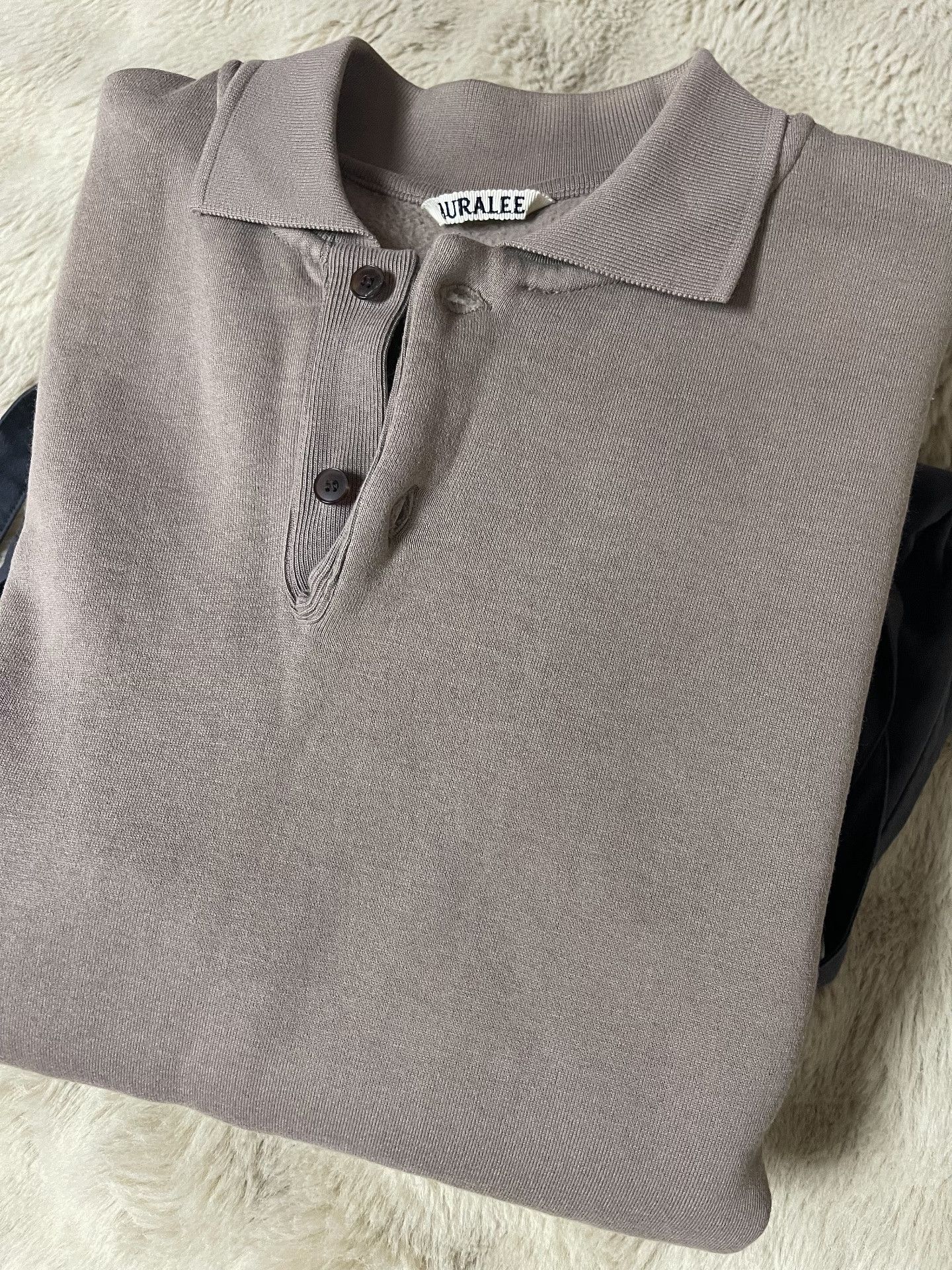 Auralee AURALEE Smooth Soft Sweat Polo Size US XXL / EU 58 / 5 - 3 Thumbnail