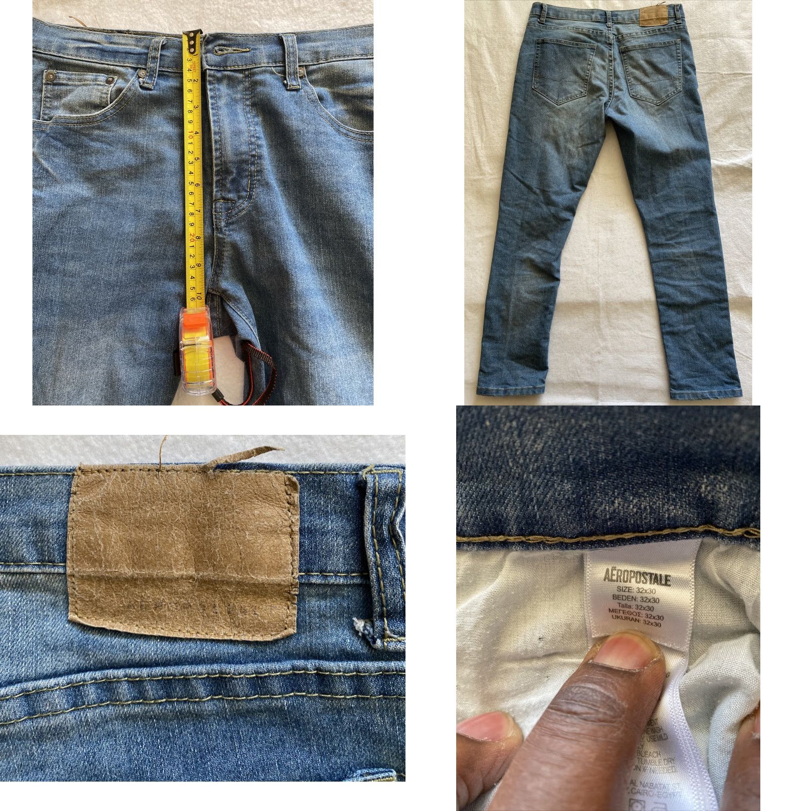 Vintage Aéropostale Jeans Men’s 32x30 Skinny Denim Blue Medium Slim Fit 5-Pocket Zip Closure Belt Loops Distressed Modern 2010-2019 Mens Size US 32 / EU 48 - 8 Thumbnail