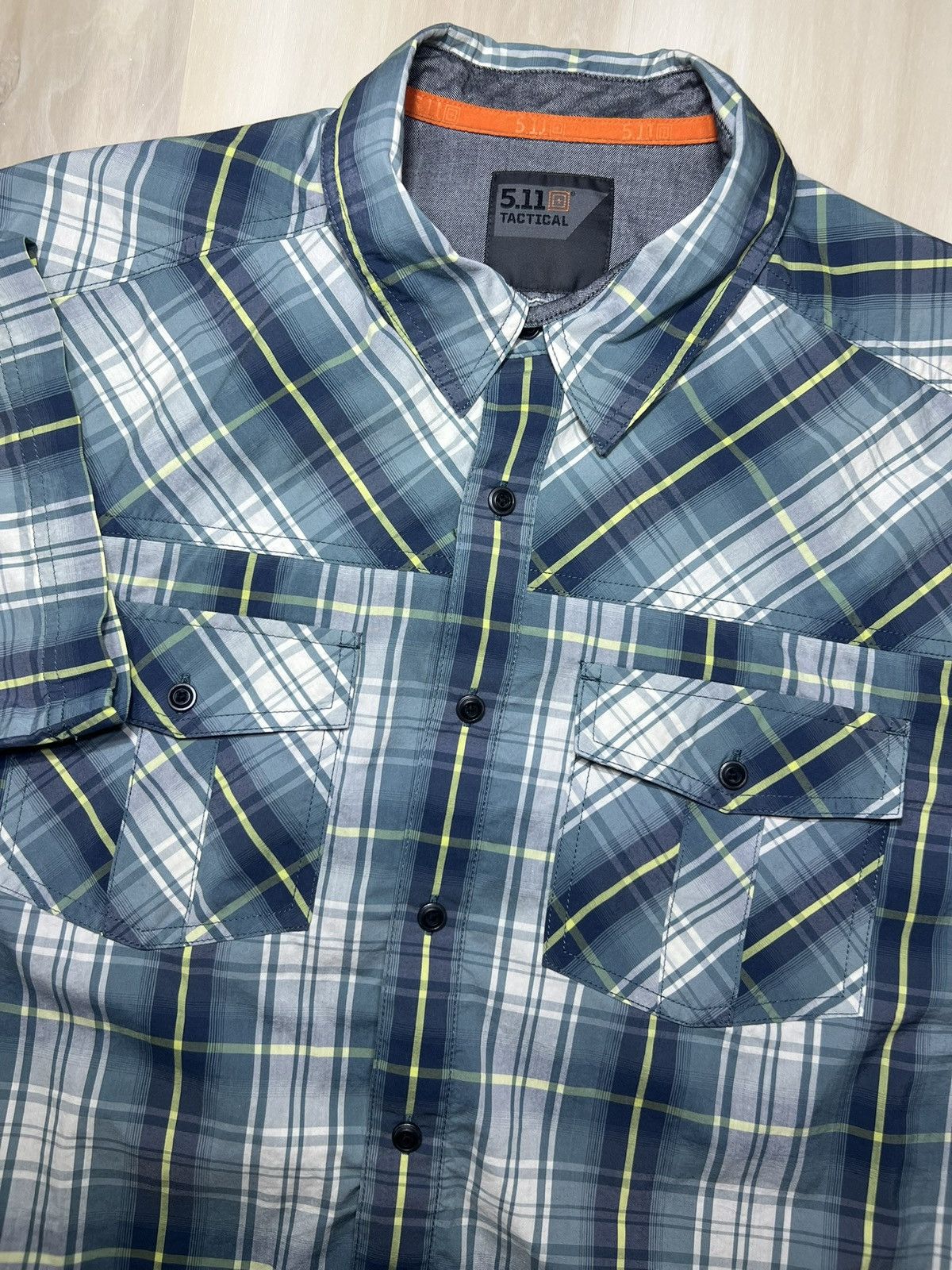 5.11 5.11 Tactical Double Flex Covert Mens Med Blue Plaid Snap Size US M / EU 48-50 / 2 - 1 Thumbnail
