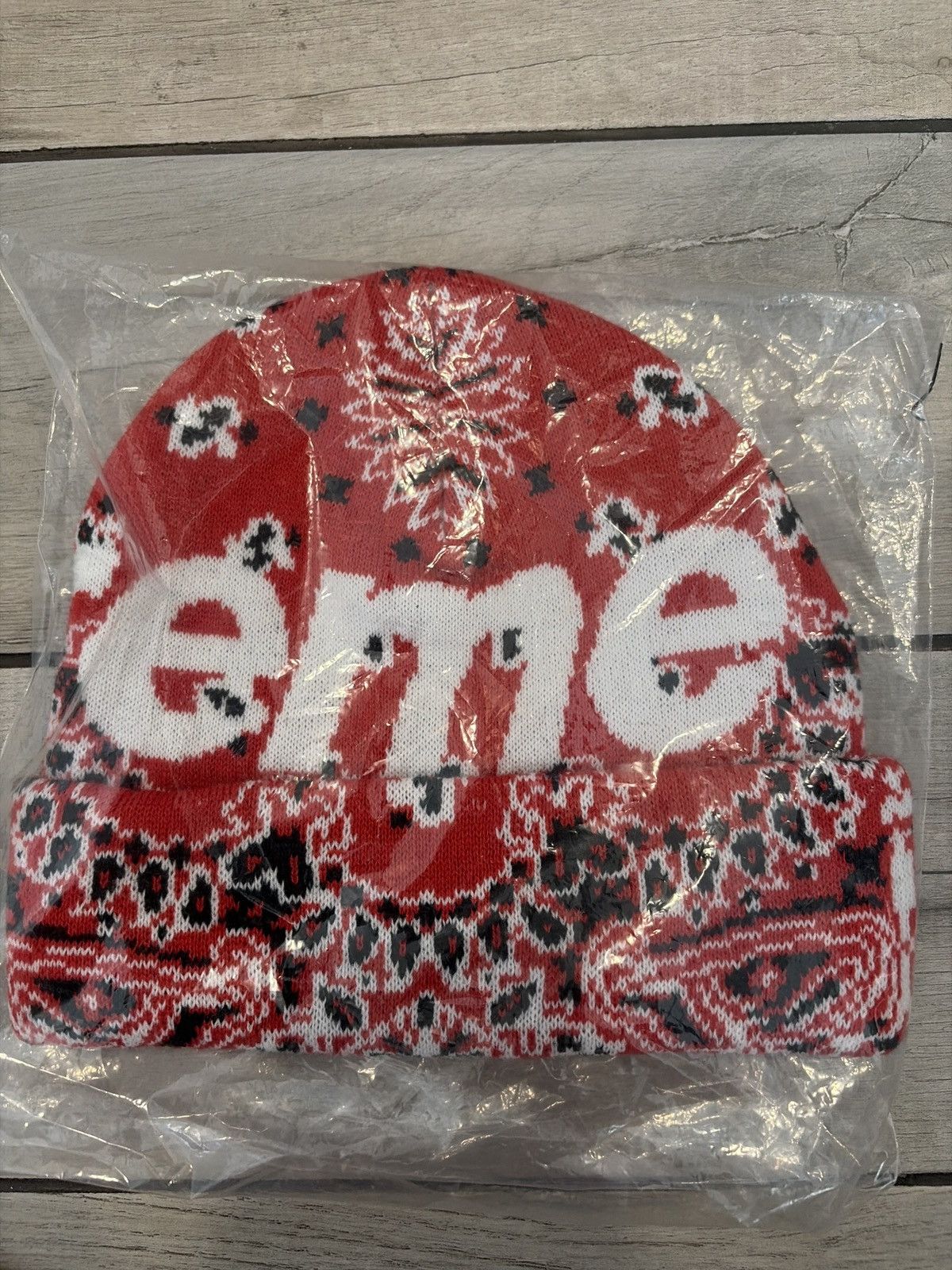 Supreme Supreme Red Bandana Big Logo Beanie Size ONE SIZE - 2 Thumbnail