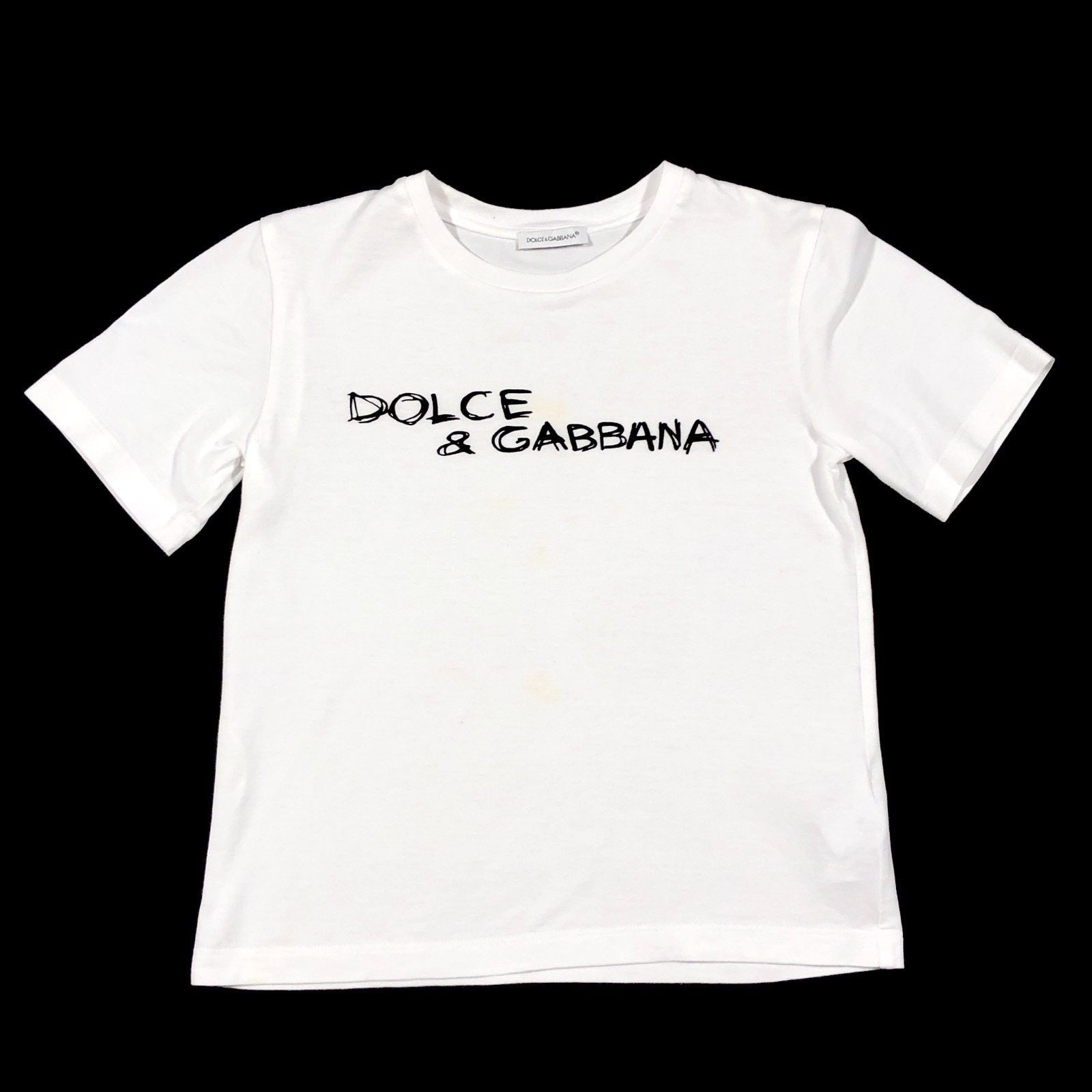 Dolce & Gabbana Dolce & Gabbana Scrible Logo White Tee Size Kids Youth 5 5T Size US XXS / EU 40 - 1 Thumbnail