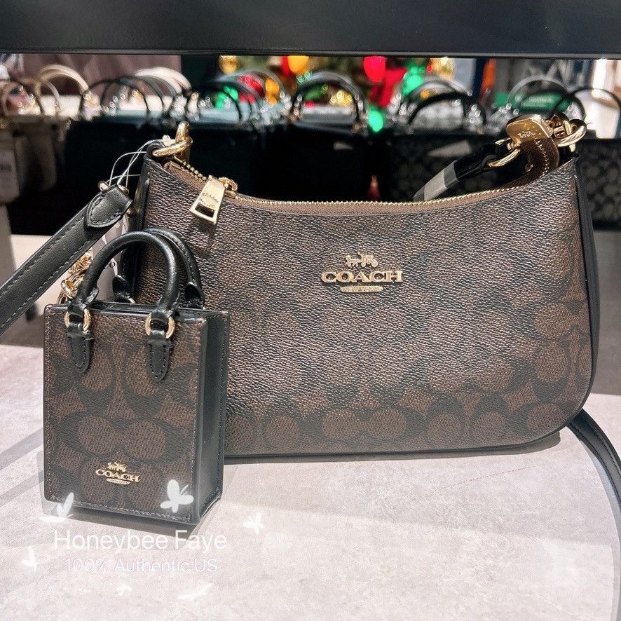 Coach North/South Mini Tote Bag Charm In Signature Canvas CX069 Size ONE SIZE - 2 Thumbnail