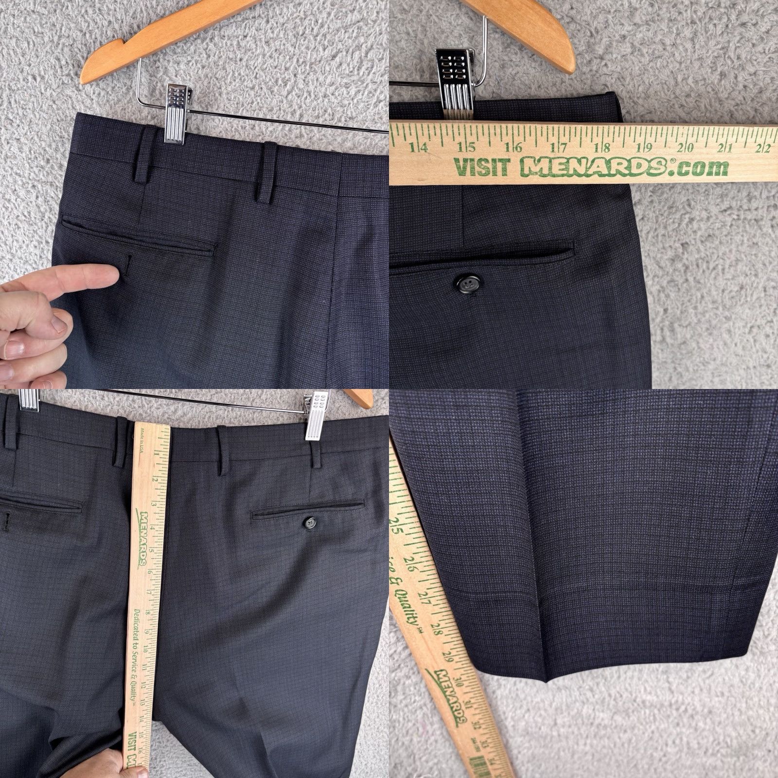 Brooks Brothers Brooks Brothers Pants Men 36 Dress Wool Spandex Black Geometric Straight Regular Medium Rise 10-12 Size US 36 / EU 52 - 8 Thumbnail