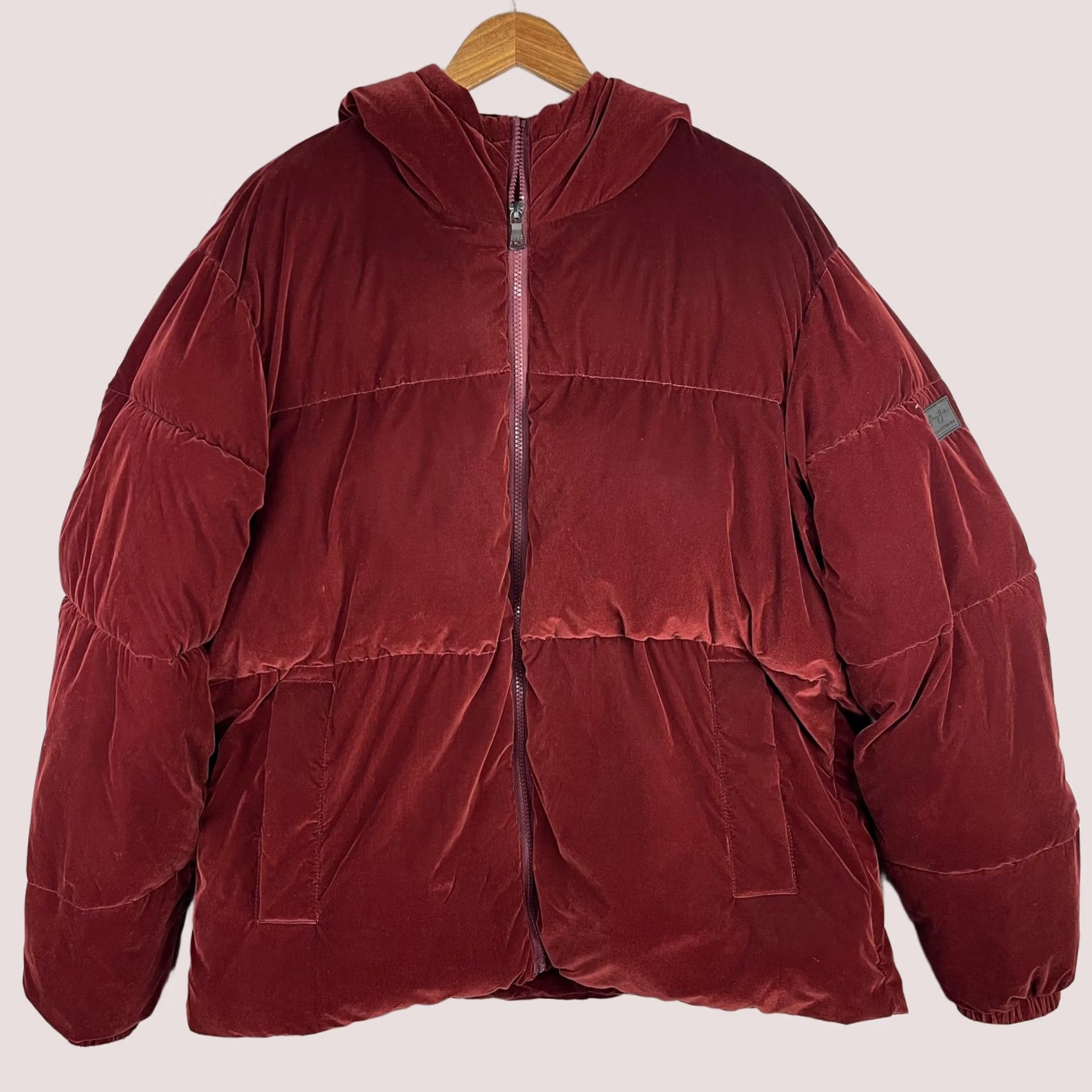 Sean John Sean John Jacket Mens Large Burgundy Hooded Velvet Velour Puffer Zip Up Quilted Size US L / EU 52-54 / 3 - 1 Thumbnail