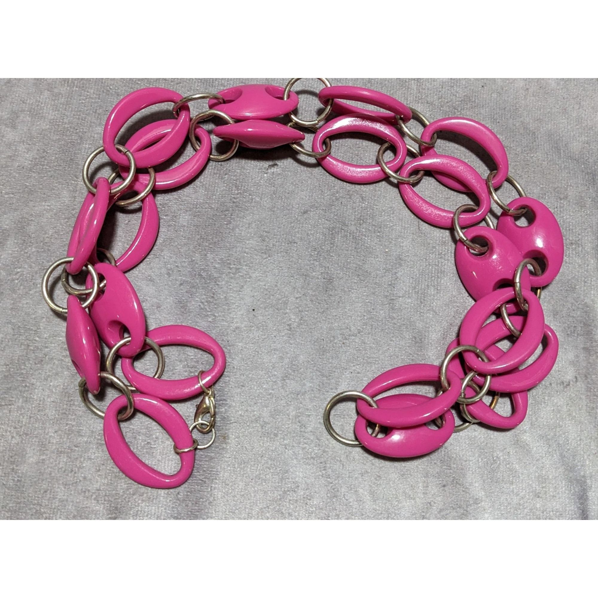 Other 80s Pink And Silver Large Link Necklace. Size ONE SIZE - 12 Thumbnail