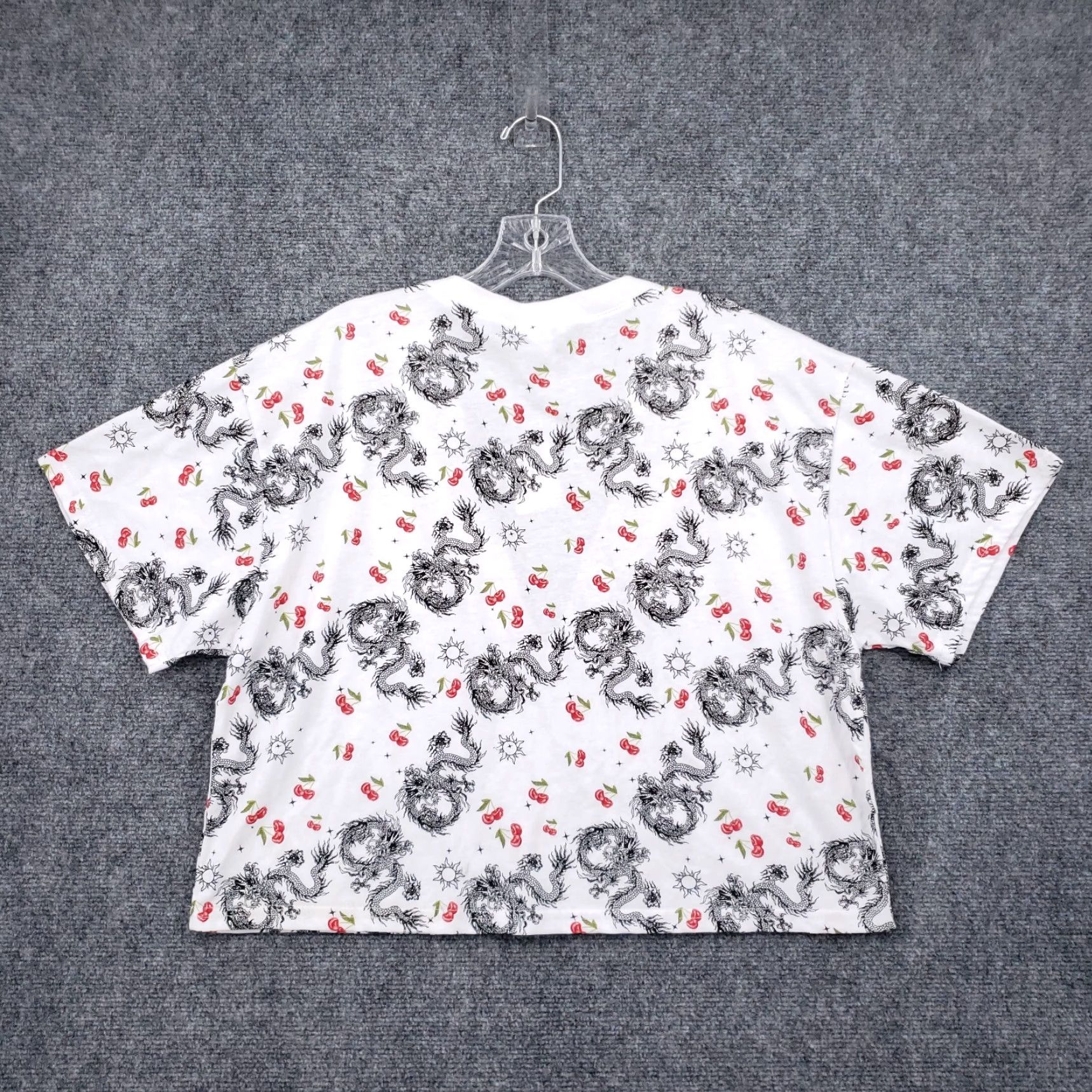 Vintage Rue21 Top Womens XL White Crop V-Neck Short Sleeve T-Shirt Size XL / US 12-14 / IT 48-50 - 2 Thumbnail