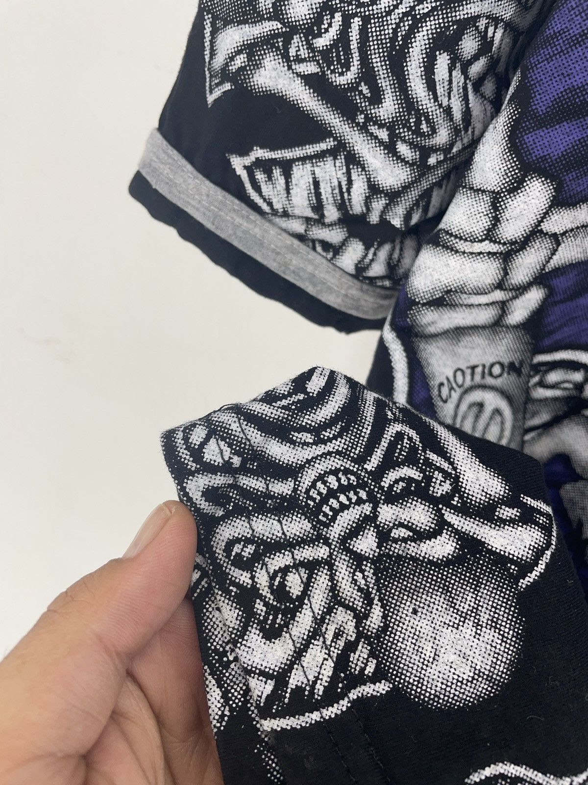 Vintage Vintage Y2k AOP Full Print Skull Skeleton Racing Gas Shirt Size US S / EU 44-46 / 1 - 3 Thumbnail