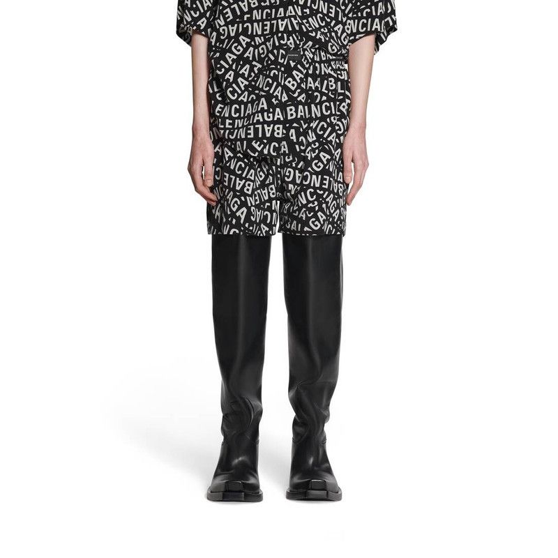 Balenciaga o1la1rc1a0226 Logo Strips Pyjama Shorts In Black/White Size US 30 / EU 46 - 5 Thumbnail