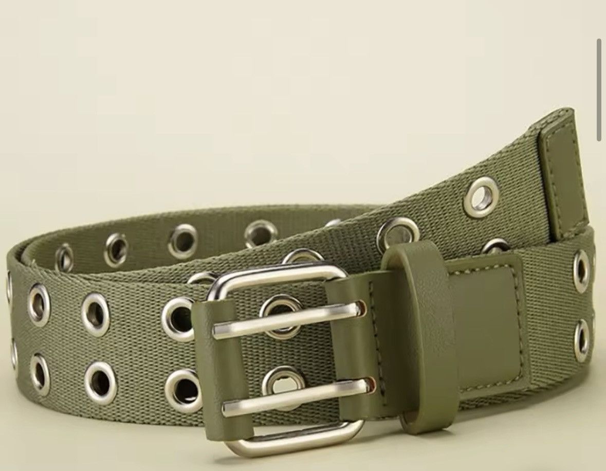 Canvas × Vintage Canvas Belt Double Row Pin Buckle Size ONE SIZE - 4 Thumbnail