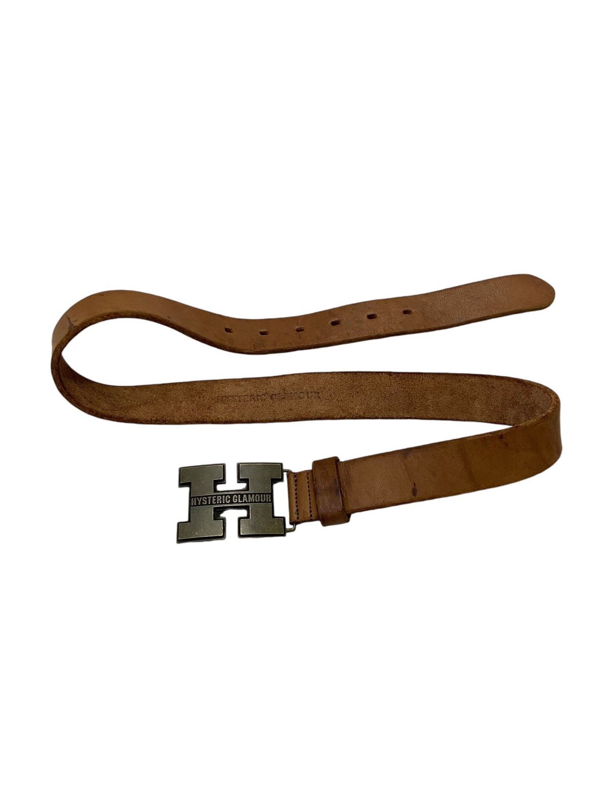 Hysteric Glamour Rare🔥Hysteric Glamour H Logo Leather Gesper Belts Size 34 - 4 Thumbnail