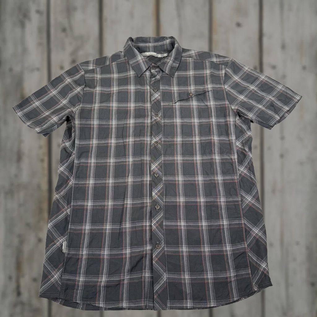 Icebreaker Icebreaker Shirt Mens Medium Merino Wool Plaid Button-Up Gray Short Sleeve Outdoor Casual Travel Concert Mens Size US M / EU 48-50 / 2 - 1 Thumbnail