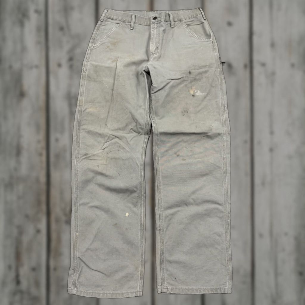 VINTAGE Carhartt Carpenter Work Pants 90s Baggy Size 33x34 Brown Mens