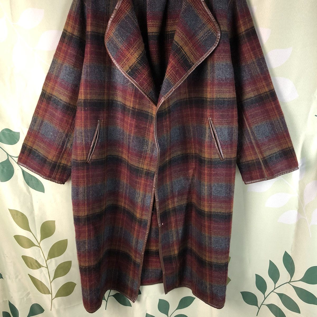 Japanese Brand A New Class Casual Maroon Checkred Blazer #7450 Size XL / US 12-14 / IT 48-50 - 5 Thumbnail