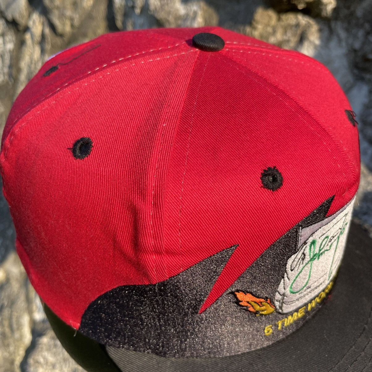 Other Vintage John Force NHRA 5 Time Champ Sharktooth Snapback Hat Size ONE SIZE - 8 Thumbnail