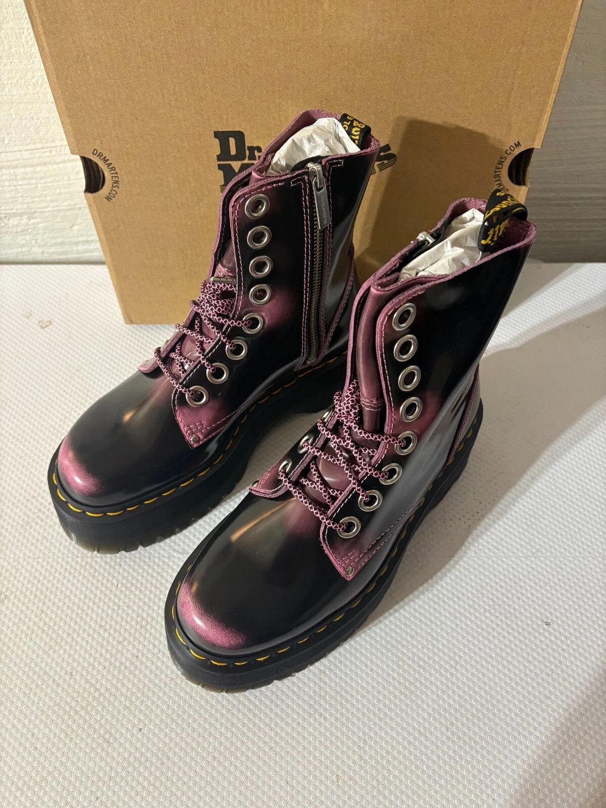 Dr. Martens JADON MAX DISTRESSED LEATHER PLATFORMS Size US 10 / IT 40 - 9 Thumbnail