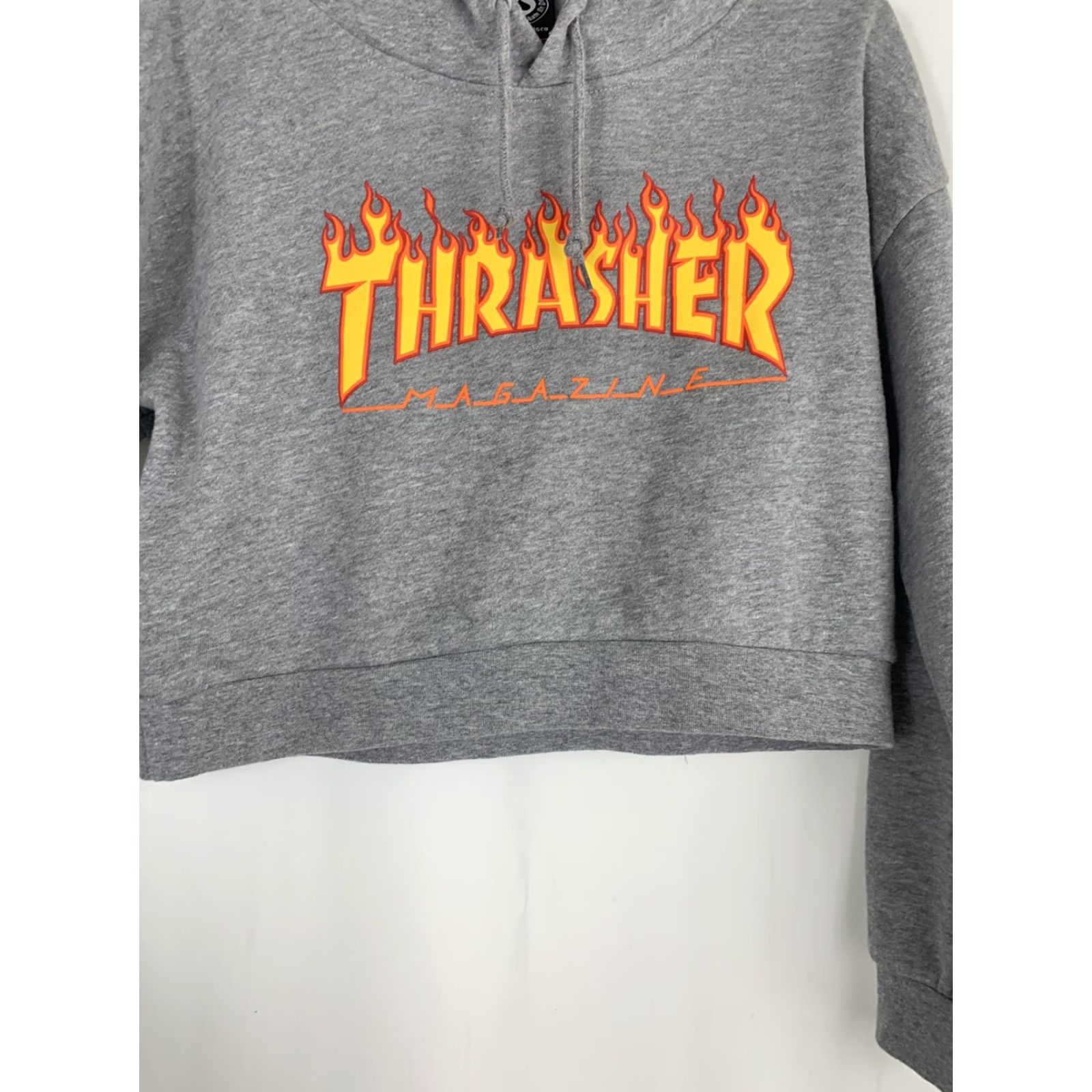 Thrasher VINTAGE Thrasher Hoodie Womens XS Gray Cropped Orange Flames Drawstring Sudden gray spots noted? Size XS / US 0-2 / IT 36-38 - 4 Thumbnail