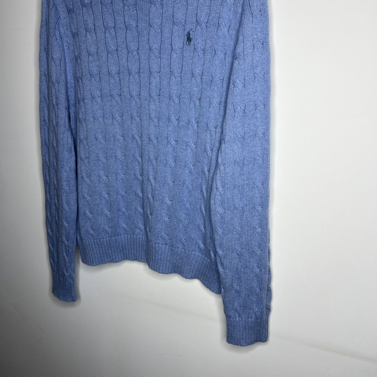 Polo Ralph Lauren × Ralph Lauren Polo Ralph Lauren Sweater Jumper Cable Knitwear Baby Blue Size US L / EU 52-54 / 3 - 2 Thumbnail