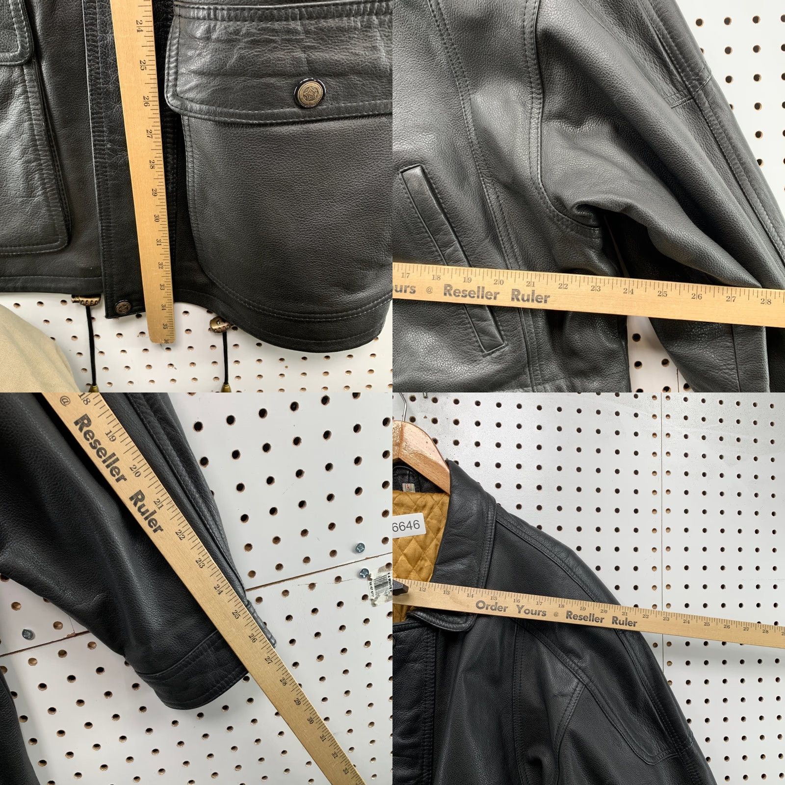 Vintage Echtes Leder Leather Car Coat Mens L Black Gold Quilt Lined Insulated Heavy Size US L / EU 52-54 / 3 - 9 Thumbnail