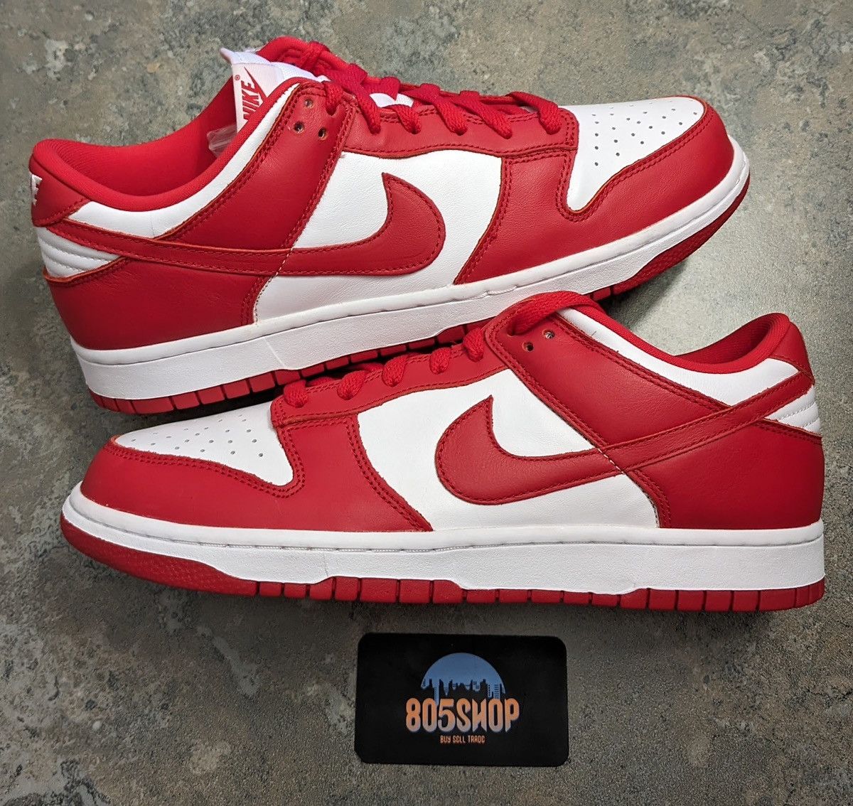 image of Nike Dunk Low St. Johns Shoes in Red, Men's (Size 10)