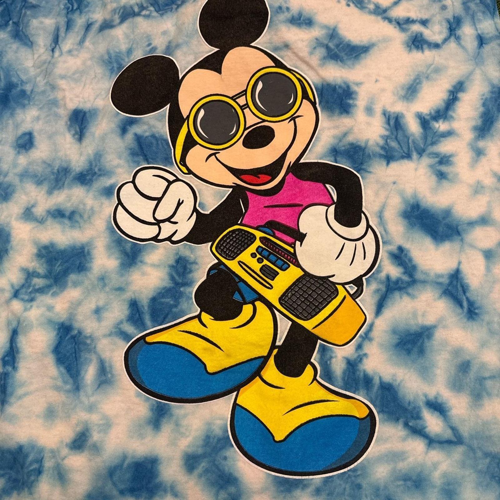 Mickey Unlimited Vintage Blue Tie-Dye Disney Mickey Mouse Retro Tank Top Size ONE SIZE - 3 Thumbnail