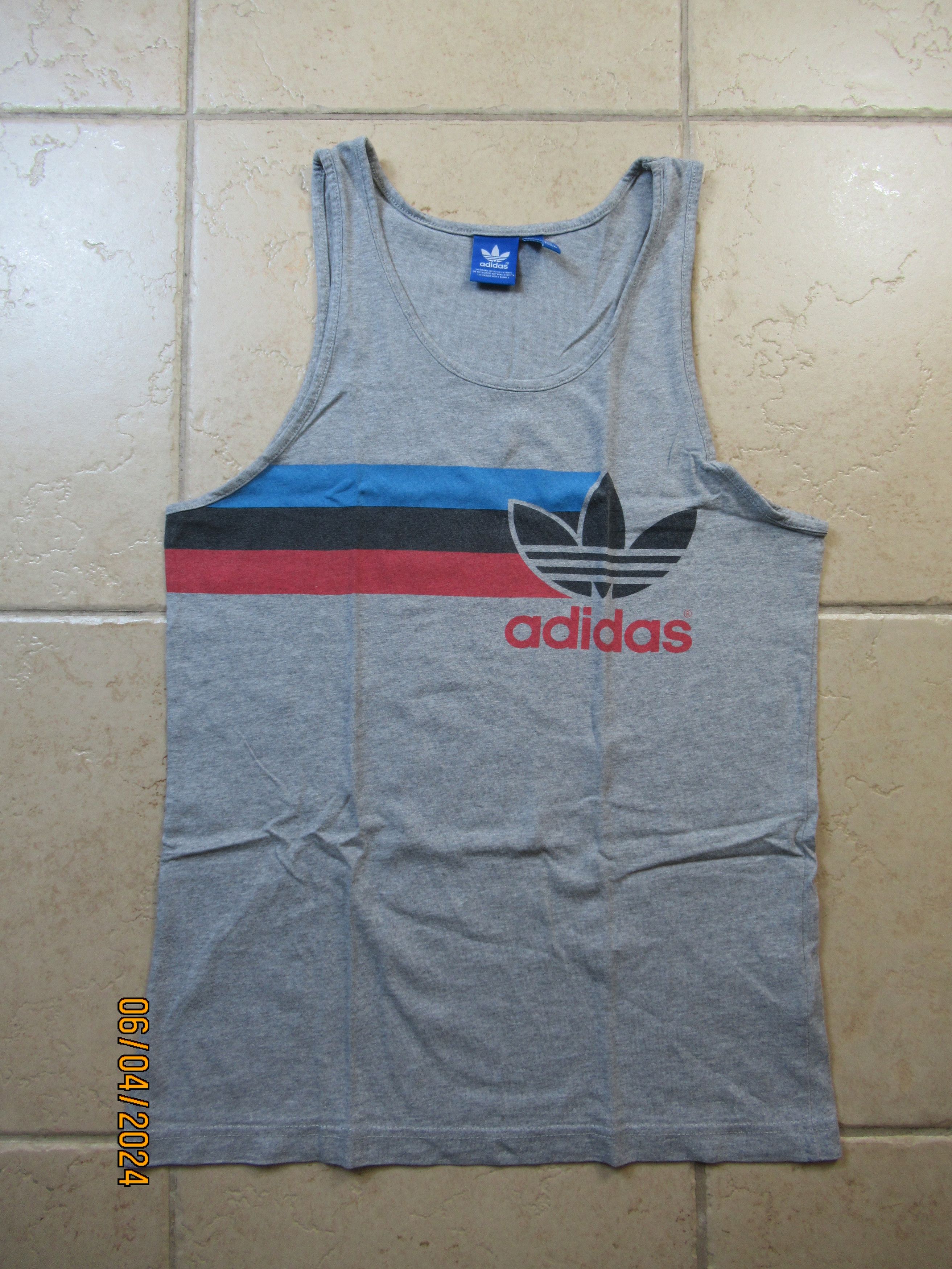 Adidas grey sleeveless t-shirt