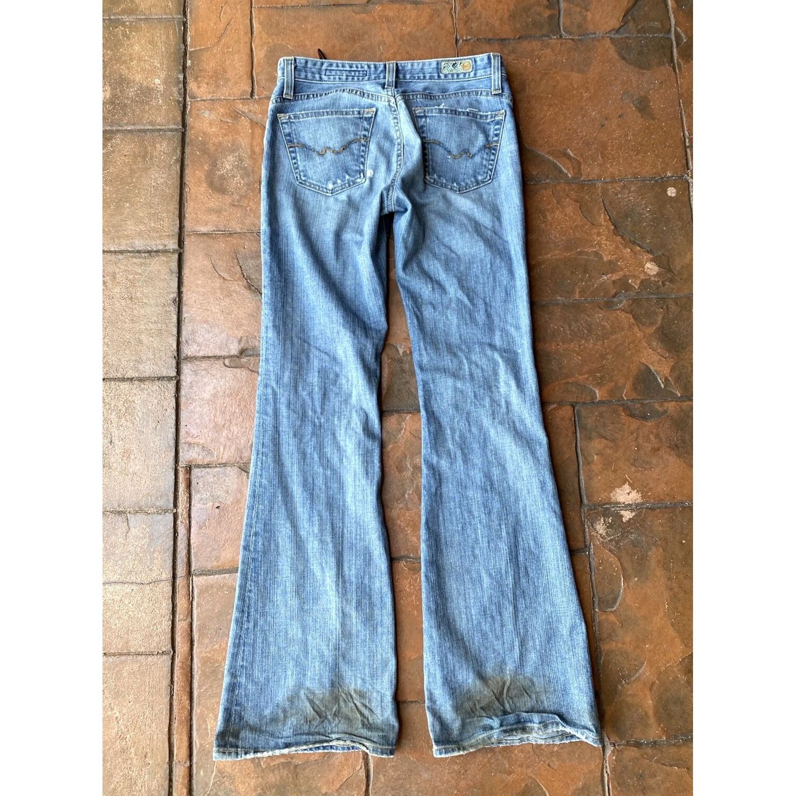 Vintage VINTAGE AG Adriano Goldschmied The Legend Flared Jeans 28R Denim Distressed 5-Pocket Women's Blue Slim Fit Distressed Pockets 33in Inseam Jeans Women Size 28" / US 6 / IT 42 - 4 Thumbnail