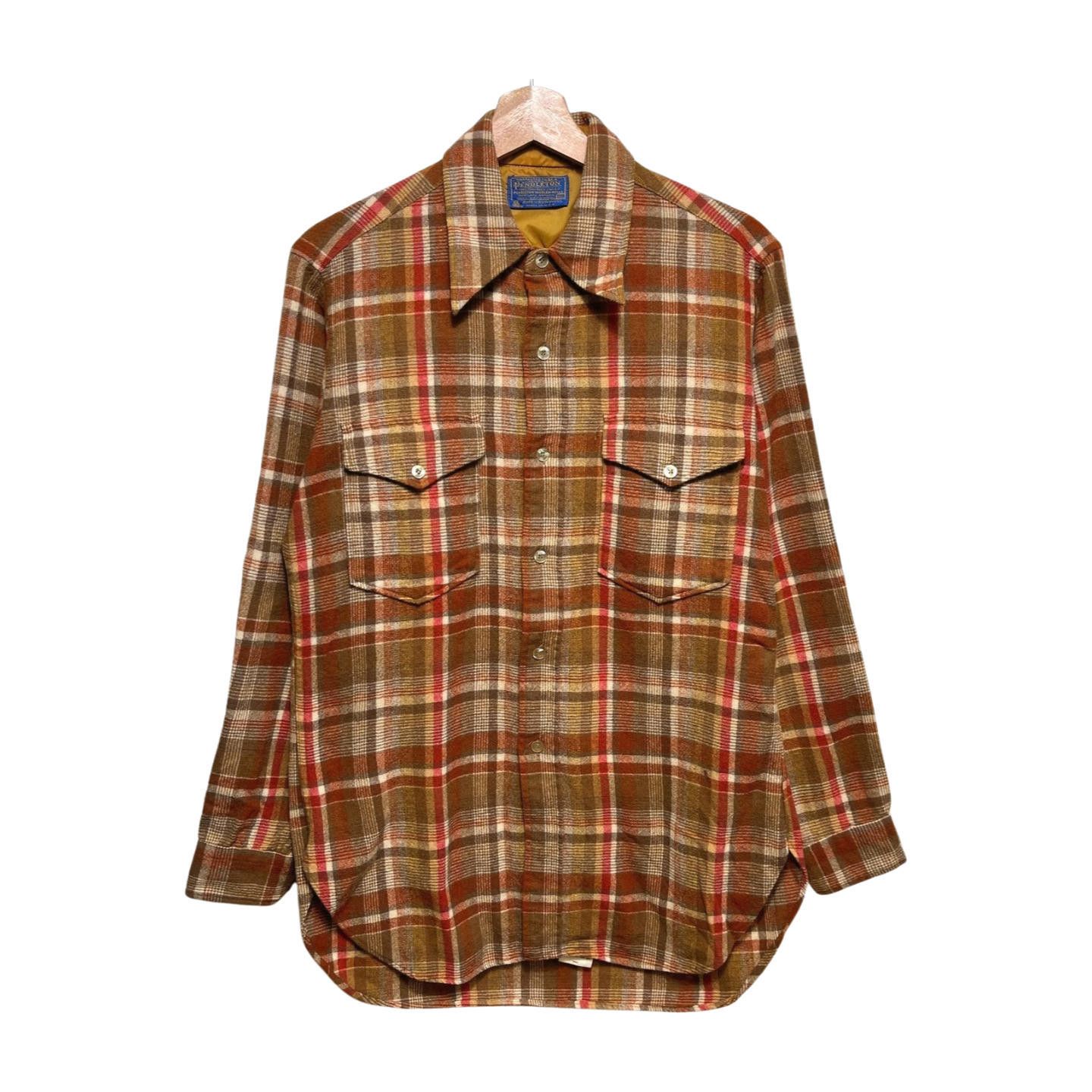 Pendleton × Vintage Vintage 70s Pendleton Plaid Wool Button Shirt M Camp Flannel Size US M / EU 48-50 / 2 - 1 Thumbnail