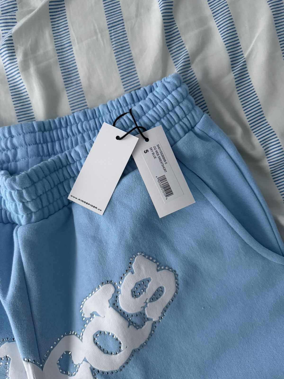 Sp5der Sp5der OG Web Sweatshort 'Sky Blue' Size US 28 / EU 44 - 4 Thumbnail