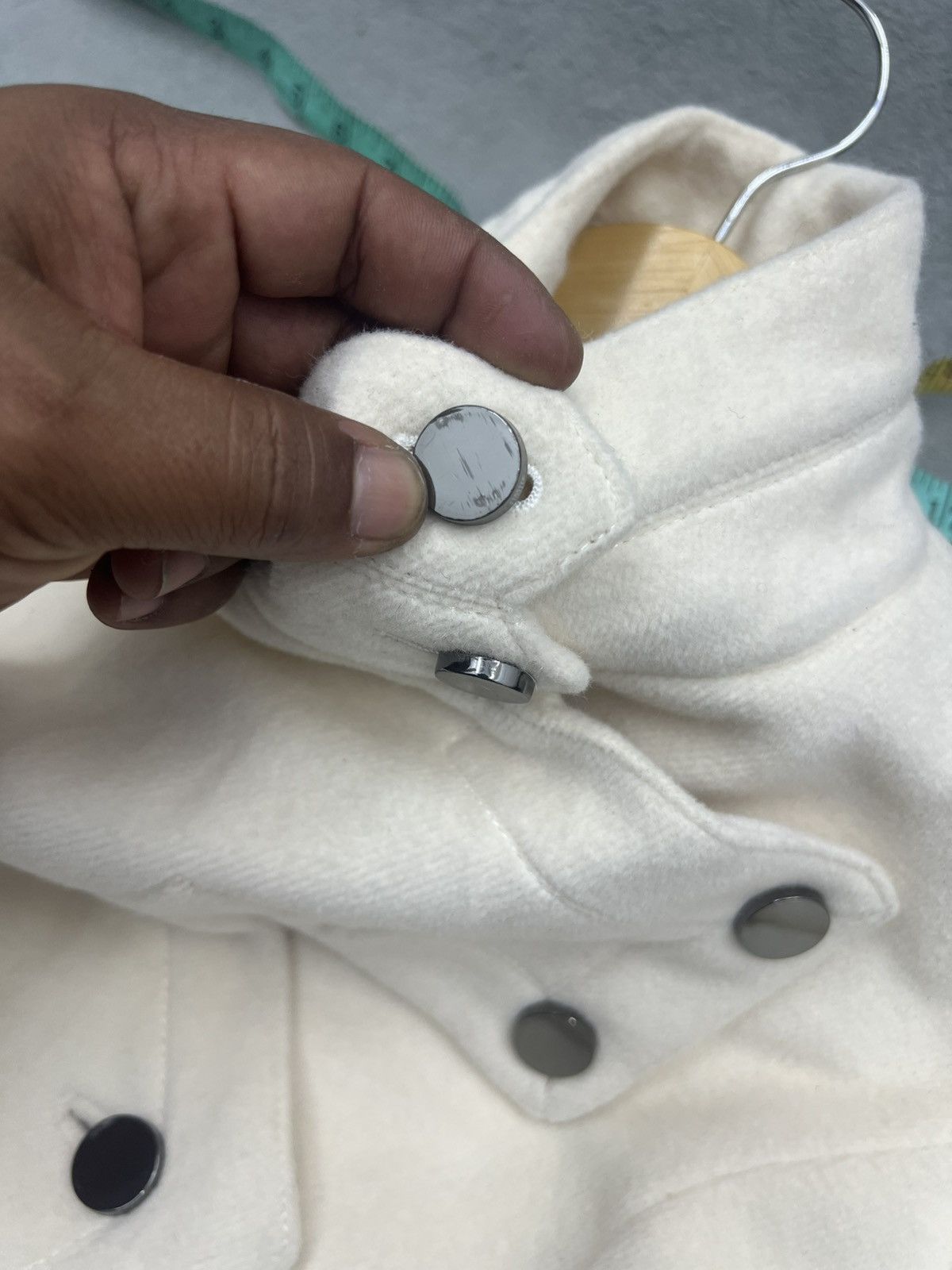 Karl Lagerfeld KARL LAGERFELD ASYMMETRICAL BUTTON WOOL JACKET Size S / US 4 / IT 40 - 8 Thumbnail
