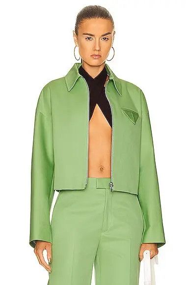 image of Bottega Veneta O1Loc1C0324 708848 Jacket In Green, Women's (Size Medium)