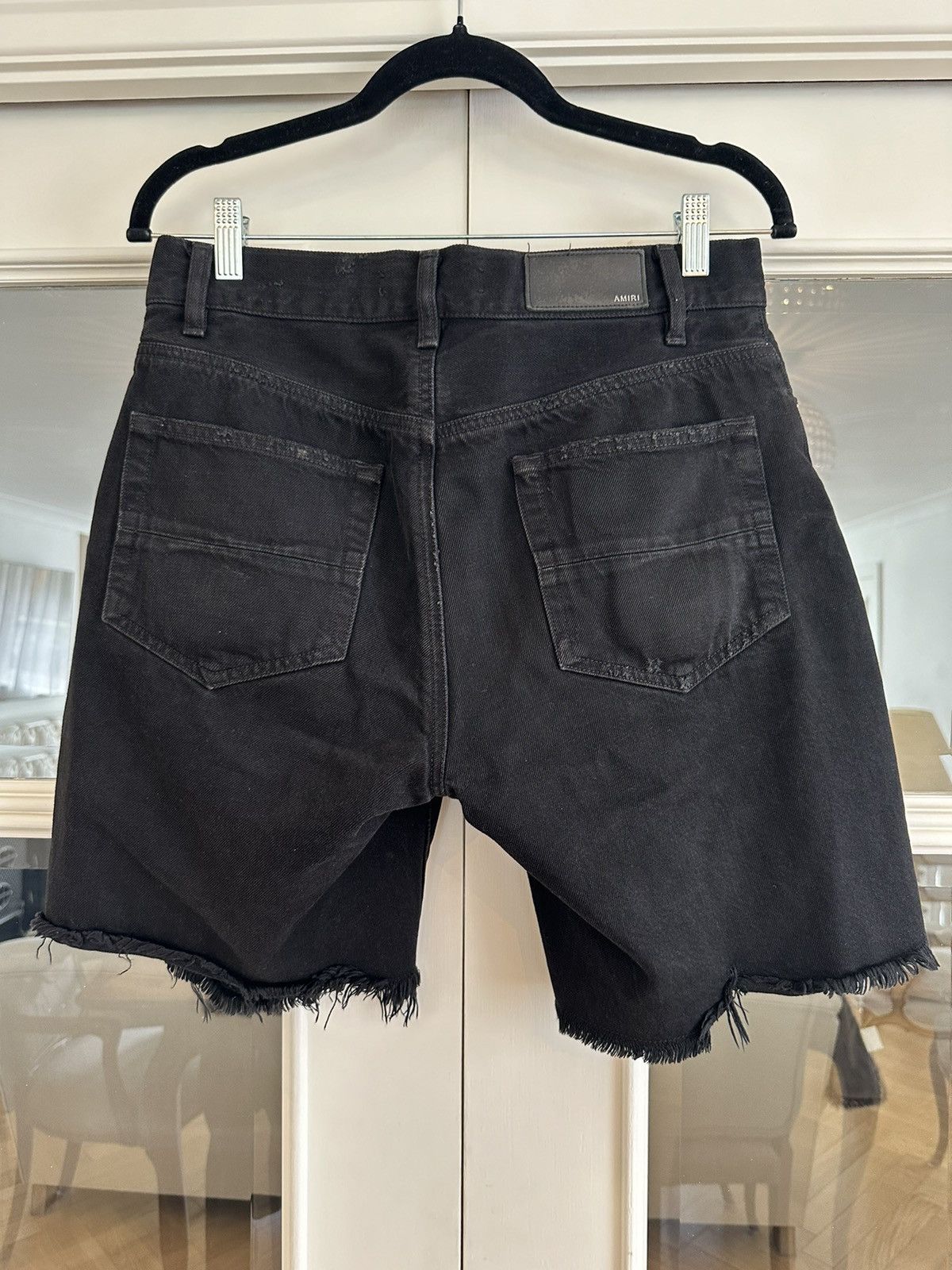 Amiri Black distressed denim shorts Size US 29 - 3 Thumbnail