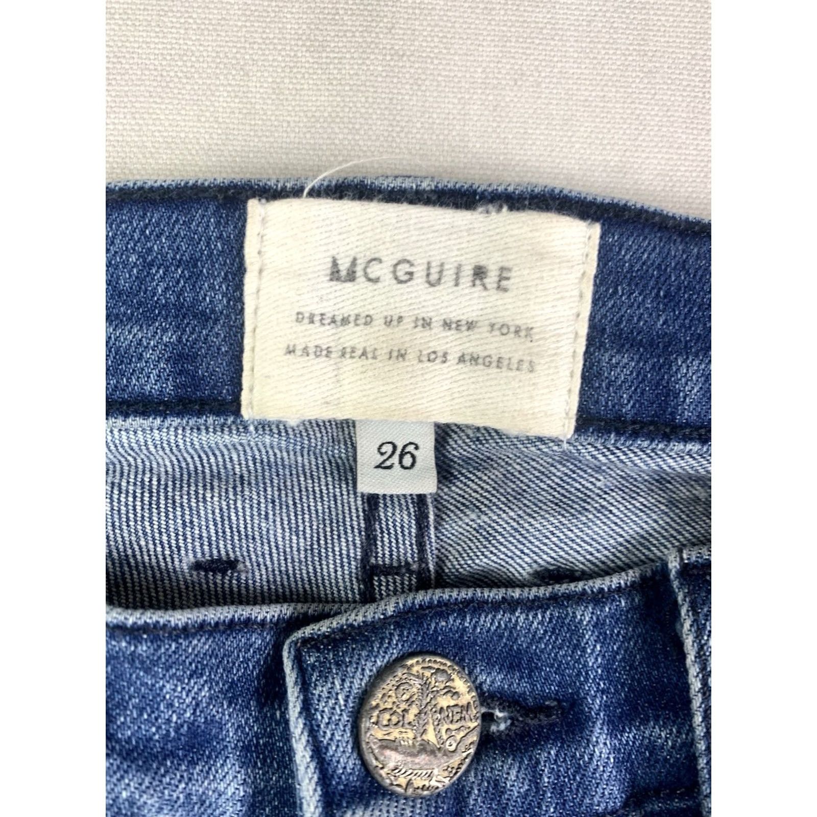 Denime McGuire Distressed Denim Blue Jeans Women's Size 26 Style 38B Size 26" / US 2 / IT 38 - 6 Thumbnail
