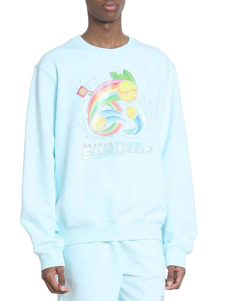 Casablanca os11x0326 Manga Tennis Ball Printed Sweatshirt in Blue Size US XL / EU 56 / 4 - 3 Thumbnail