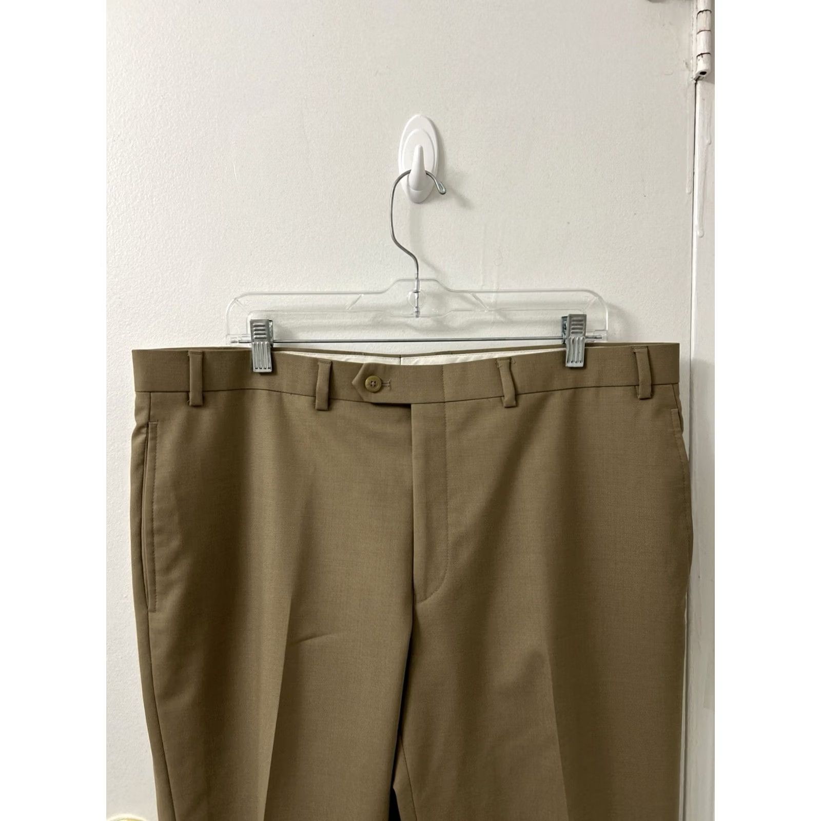 Ralph Lauren Lauren Ralph Lauren Pants Mens 38x30 Tan 100% Wool Total Comfort Pockets Dress Pants Business Workwear Front Zipper Button Flat Front Classic Size US 38 / EU 54 - 2 Thumbnail