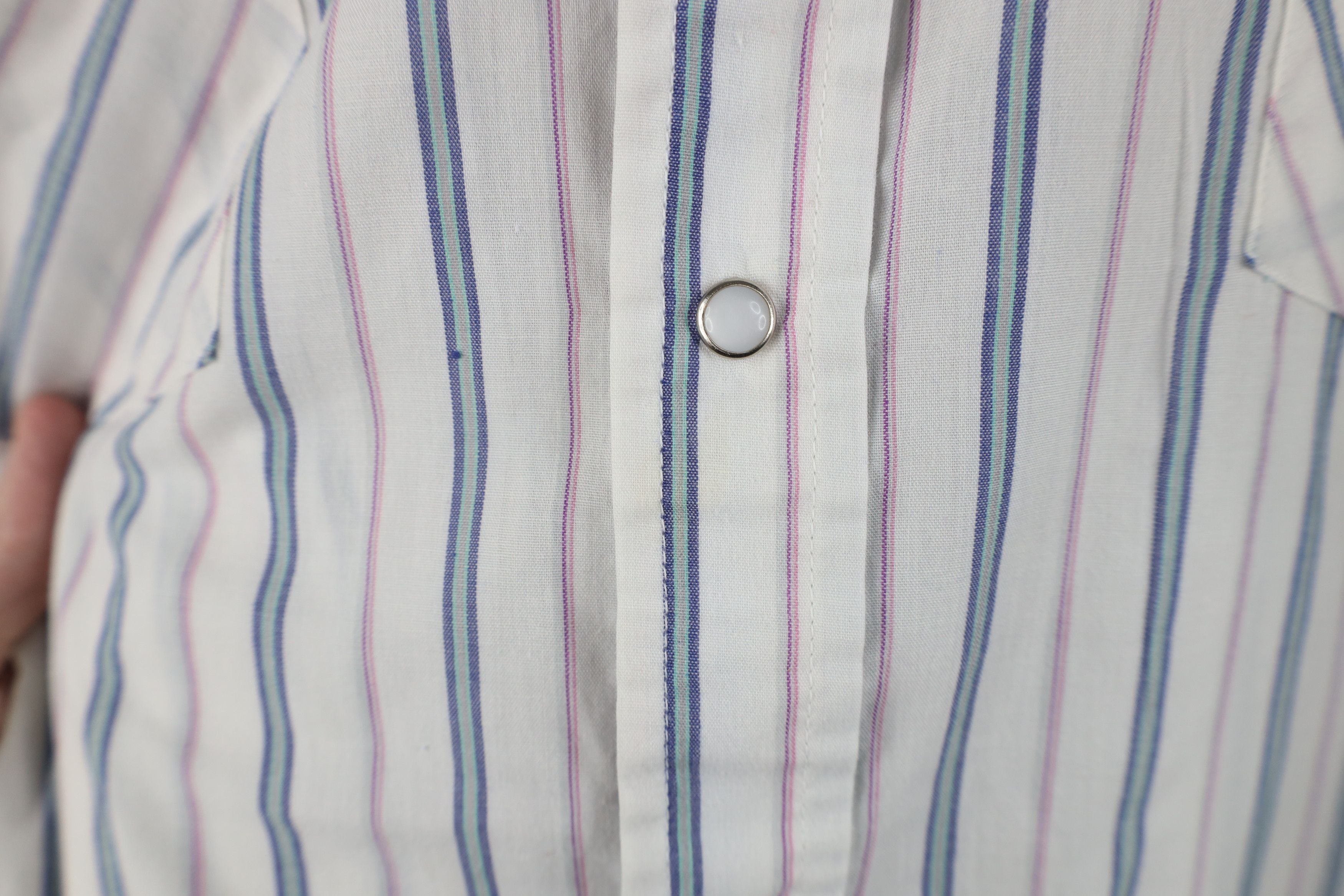 Vintage Vintage 70s Rockabilly Cowboy Striped Snap Button Shirt Size US L / EU 52-54 / 3 - 9 Thumbnail