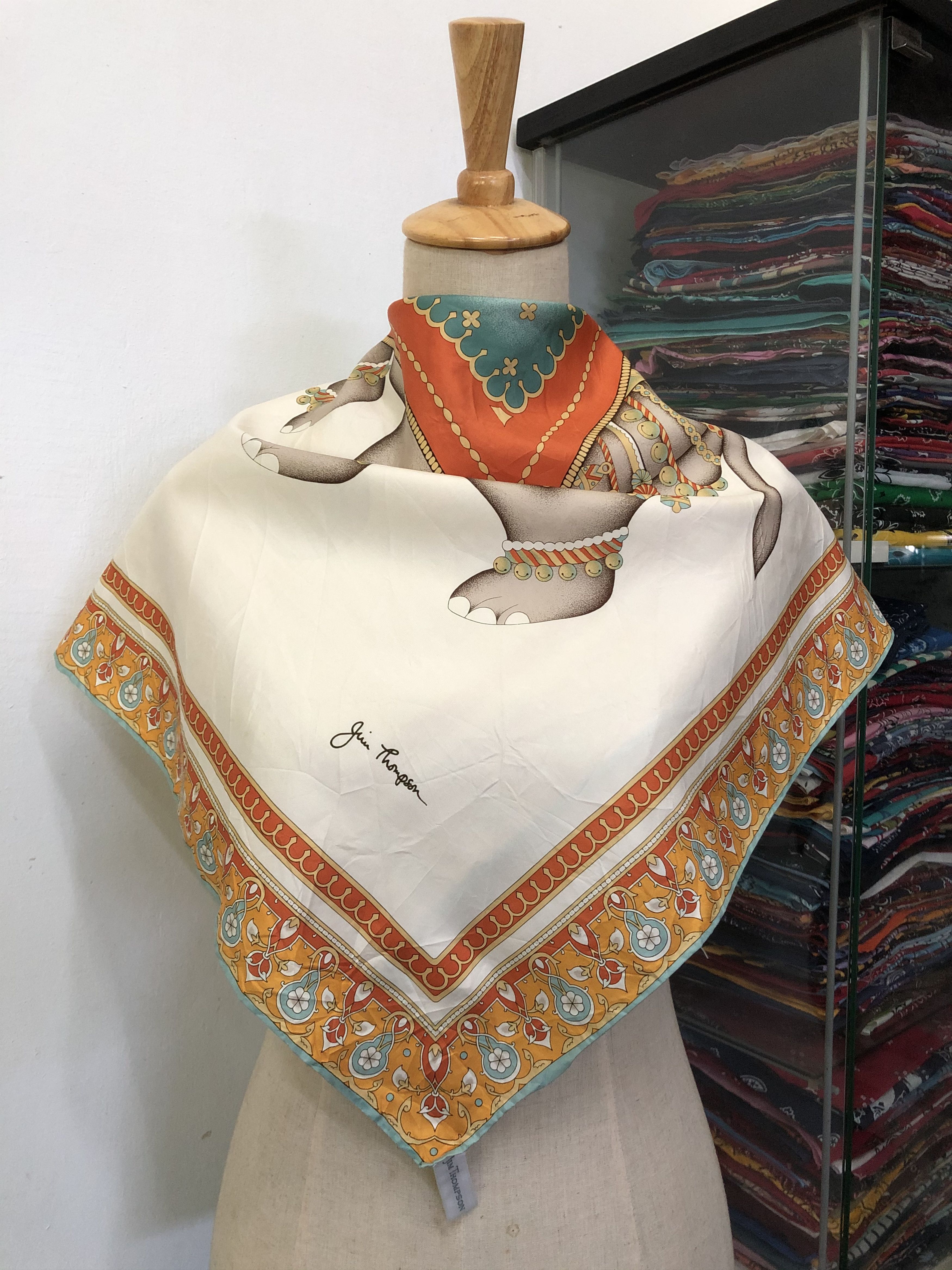 Jim Thompson × Vintage Vintage Jim Thompson Silk Scarf Size ONE SIZE - 1 Thumbnail
