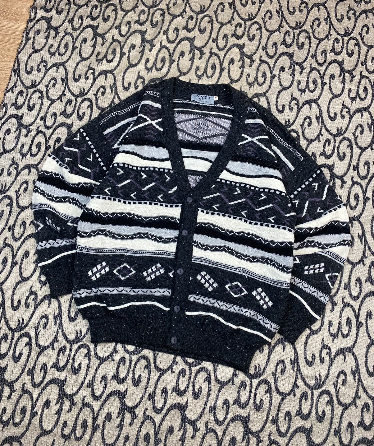 Other Vintage 90s Rick’s Coogi Style Cardigan Retro Streetwear Size US L / EU 52-54 / 3 - 2 Thumbnail