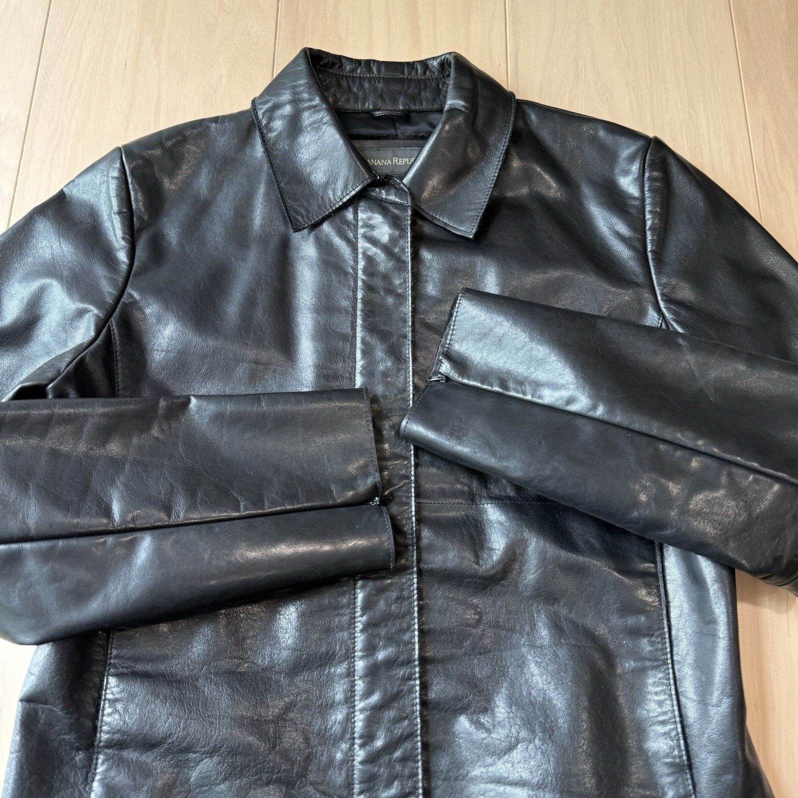 Banana Republic Banana Republic Leather Jacket Women's XS Black Full Zip Size XS / US 0-2 / IT 36-38 - 5 Thumbnail