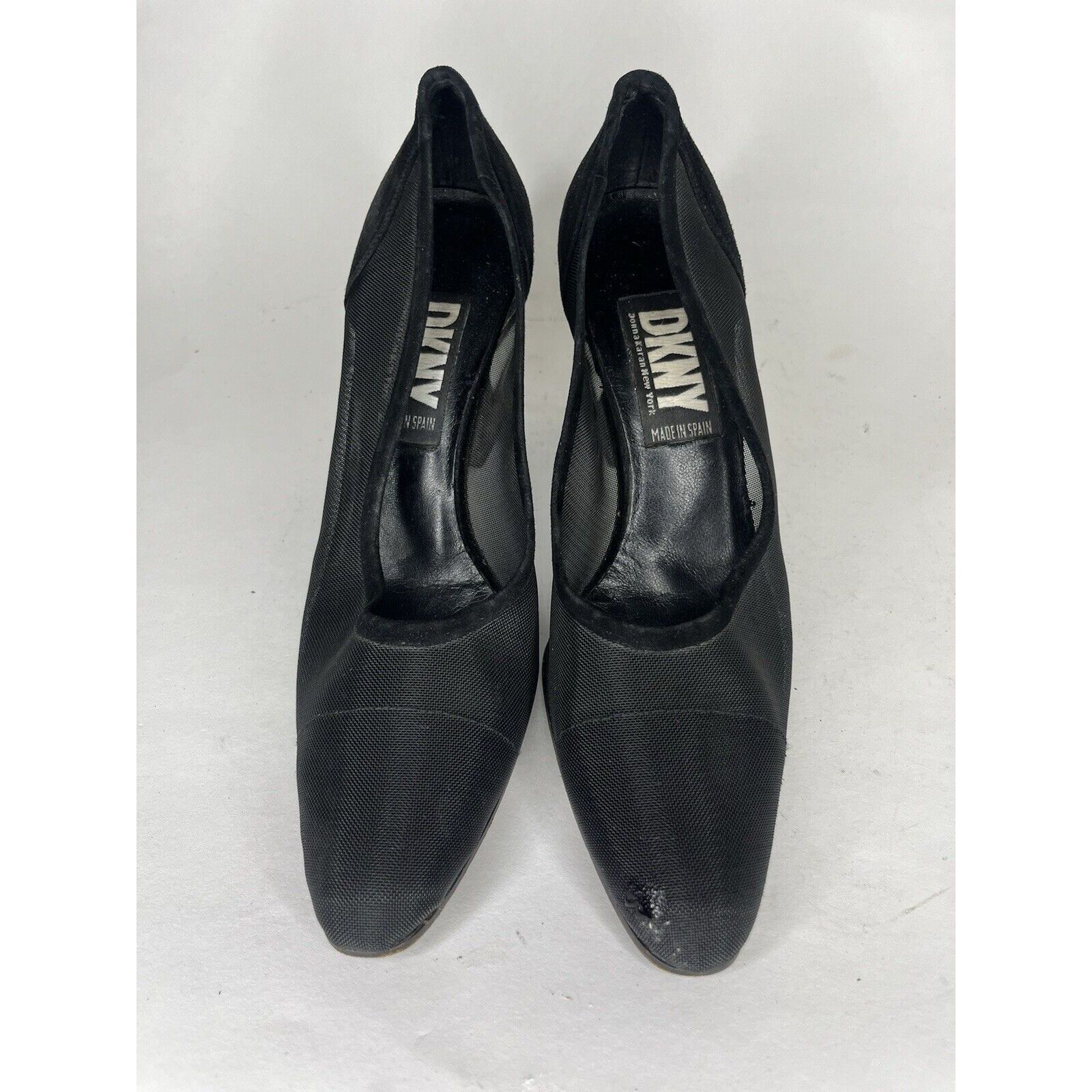 DKNY DKNY Black Textile Mesh Synthetic Dress Kitten Heels Women S Size US 7.5 / IT 37.5 - 2 Thumbnail