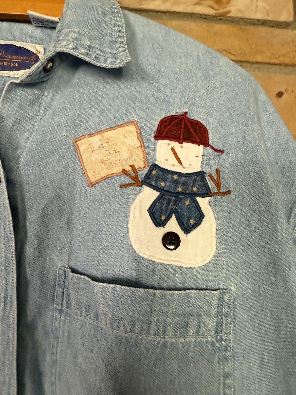 Vintage Vintage 90s Snowman Embroidered Button Up Shirt Size US M / EU 48-50 / 2 - 4 Thumbnail