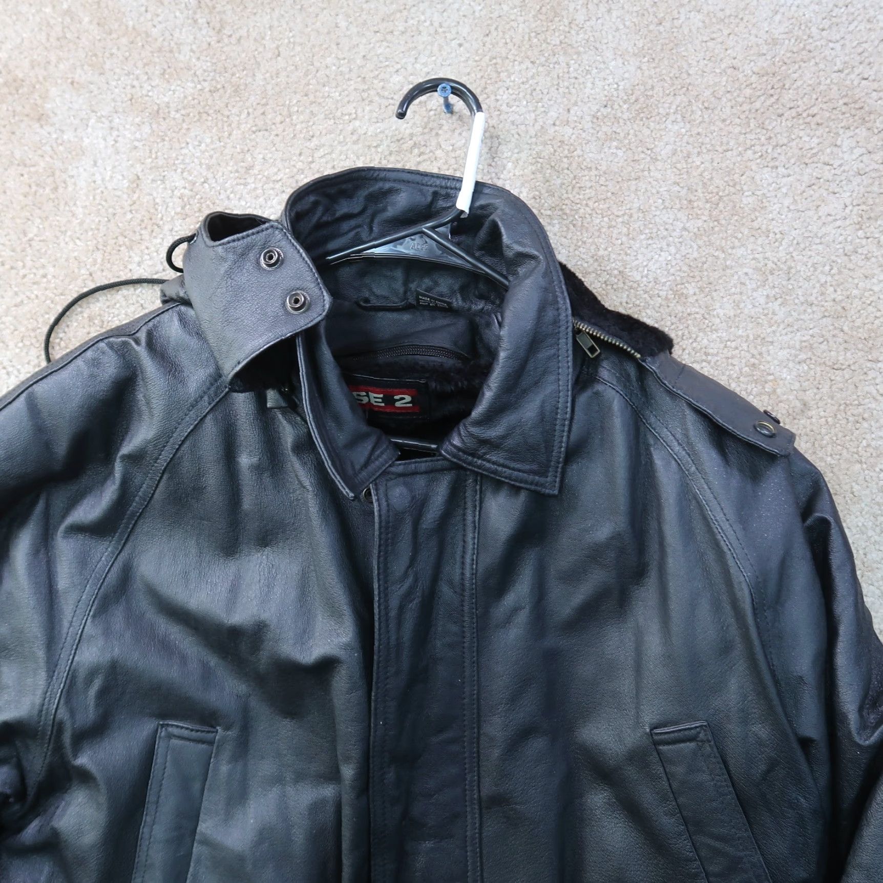 Vintage VINTAGE Phase Two Leather Jacket Overcoat Mens Large Full Zip Insulated Black Size US L / EU 52-54 / 3 - 4 Thumbnail