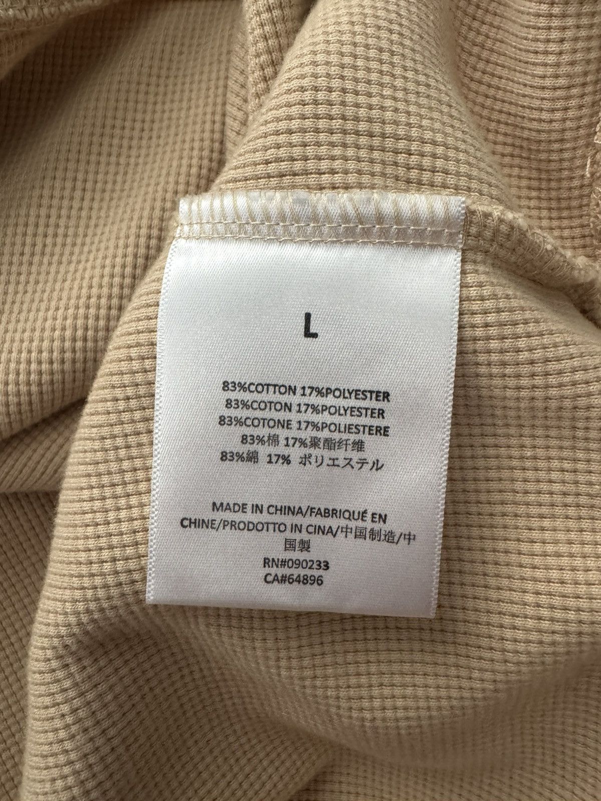 Essentials Beige Essentials Long Sleeve Polo Size US L / EU 52-54 / 3 - 4 Thumbnail