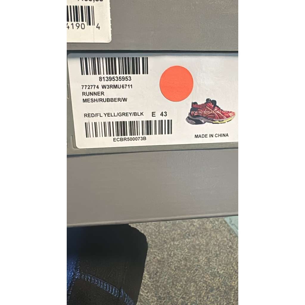 Balenciaga o1rshd1 Mesh Rubber Runner in Red/Yellow/Grey/Black Size US 10 / EU 43 - 18 Thumbnail